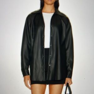 Enza Costa Matte Vegan Leather Tunic Shirt - NWT